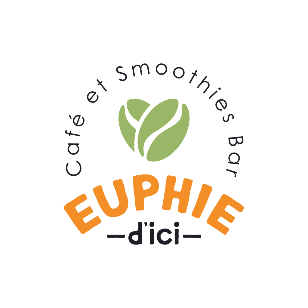 Euphie D'ici's Coffee bean, heart logo